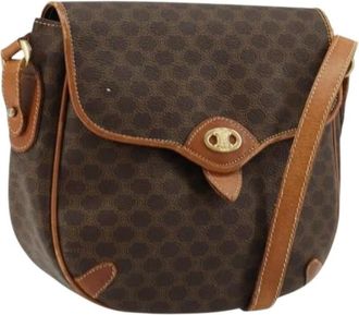 Celine Pre-owned Cross Body Bags, female, Brown, Size: ONE SIZE Pre-owned Macadam Canvas Shoulder Bag