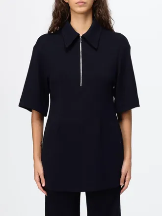 Tela Short-Sleeved Zip-Neck Wool Blend Knitted Polo Shirt