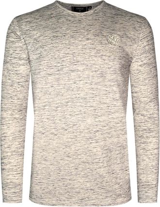 Siksilk Langarmshirt SIKSILK Siksilk Langarmshirt Long Sleeve Marl T-Shirt, Herren, Gr. XL, weiss (wei&szlig;), Obermaterial: 95% Baumwolle CO. 5% Elasthan EL., Shi