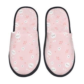 Generic Women Men House Slippers Cute Bunny Print Slippers Casual Anti-Skid WomenS Slipper, For Home, Indoor Outdoor, Travel, M