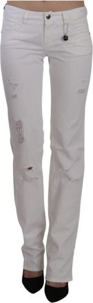 Costume National Witte Slim Fit Katoenen Jeans - Dames - Regular Fit Jeans - Wit - W26 - Katoen - Jeans