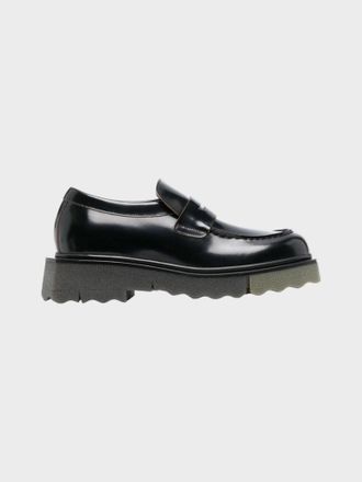 Off-white Leren Spons Loafers Zwart
