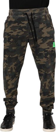 Dolce & Gabbana Mens Camouflage Cotton Joggers Multicolor