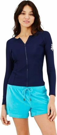 Vilebrequin Womens Solid Zipper Rashguard in Bleu Marine at Nordstrom, Size Medium