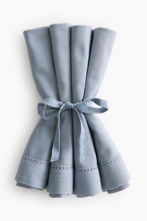 H&M 4er-Pack Baumwollservietten - Mattblau