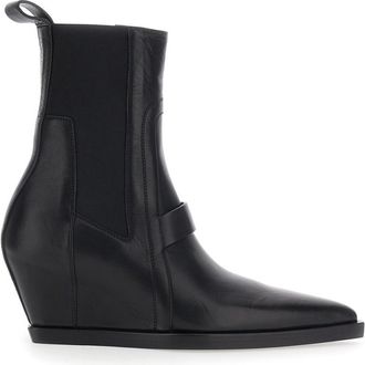 Rick Owens Black Sharp Wedge Ankle Boots
