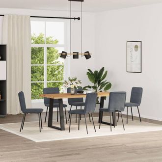 vidaXL Sillas De Comedor 6 Unidades Terciopelo Gris Oscuro Vidaxl