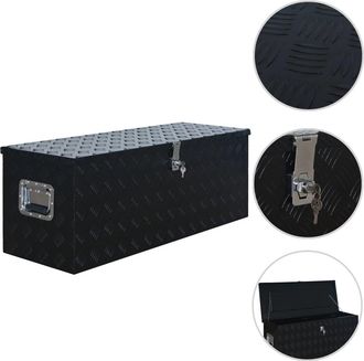 vidaXL Caja De Aluminio 1085x370x400 Mm Negra Vidaxl