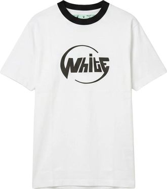 Off-white Wit T-shirt met gestileerd zwart logo - Heren - T-shirts - Wit - XS - Leer - Tops