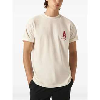 Autry Logo Water-Print Cotton T-Shirt - White