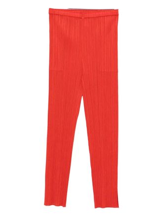 Pleats Please Issey Miyake July pleated straighttrousers - Rood