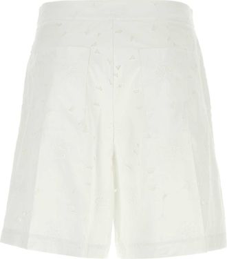 Valentino Garavani Mens White Cotton Blend Bermuda Shorts Bianco Exterior: Polyester