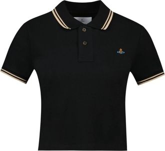 Vivienne Westwood Mini Classic Polo - Dames - Polos - Zwart - XS - Katoen - Tops