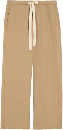 Max Mara Argento Wijde Broek - Dames - Wijde Broeken - Beige - 2XL - Katoen - Broeken