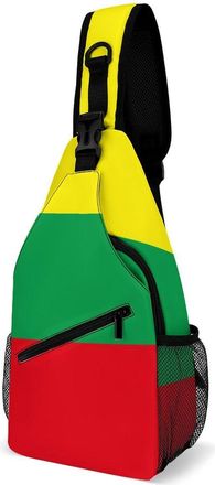 Generic The Republic of Lithuania Flag Unisex Shoulder Bags Casual Crossbody Chest Bag Sling Backpack for Hiking Cycling Travel