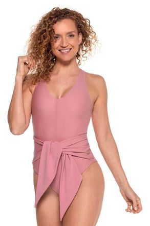 Coolibar Breakwater Wrap Swimsuit, UPF 50+ Sun Protection in Terracotta Rose at Nordstrom, Size X-Small