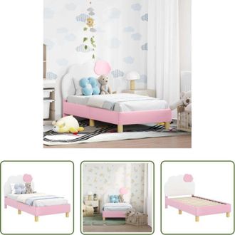 vidaXL Letto con testata - Struttura letto per bambini con testata Rosa 70 x 140 cm PU