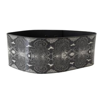 Ermanno Scervino Brede leren riem met slangenprint - Dames - Riemen - Zwart - ONE Size - Leer - Accessoires