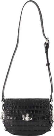 Vivienne Westwood Hunter Flap Crossbody - Dames - Schoudertassen - Zwart - ONE Size - Leer - Tassen