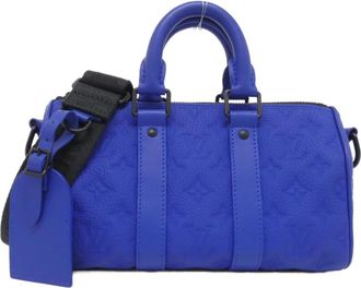 Louis Vuitton Blue Leather Boston Bag (Pre-Owned)