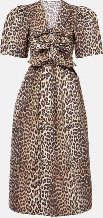 Ganni Abito midi in cotone con stampa