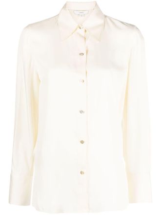 Vince Blouse met puntkraag - Beige