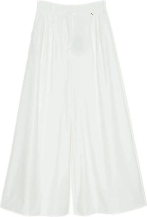 Twinset Wijde broek - Dames - Wijde Broeken - Wit - M - Leer - Broeken
