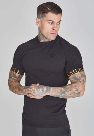 Siksilk T-Shirt SIKSILK Siksilk T-Shirt Tech T-Shirt in Black, Herren, Gr. S, schwarz, Obermaterial: 95% Baumwolle CO. 5% Elasthan EL., Shirts T-Shirt