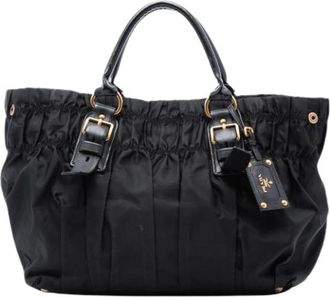 Prada Pre-owned Handbags, female, Black, Size: ONE SIZE Pre-owned Vintage Leather Handbag
