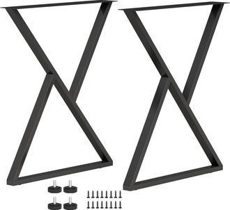 HOMCOM Patas de mesa 60x10x72 cm negro