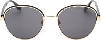 Marc Jacobs ronde grijze lens zwart gouden zonnebril