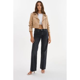 LaMarque Janika Cropped Leather Biker Jacket
