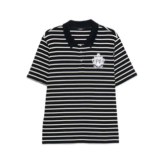 Balmain Striped-pattern Short-sleeve Polo Shirt
