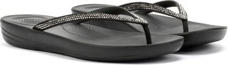 FitFlop Iqushion Sparkle Rubberen Dames Zwarte Flip-Flops