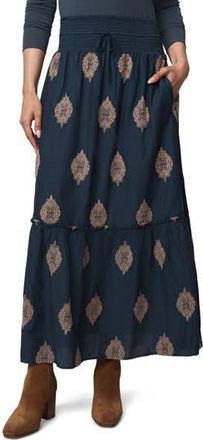Splendid Vivian Print Smocked Maxi Skirt in Ice Navy Print at Nordstrom Rack, Size X-Small