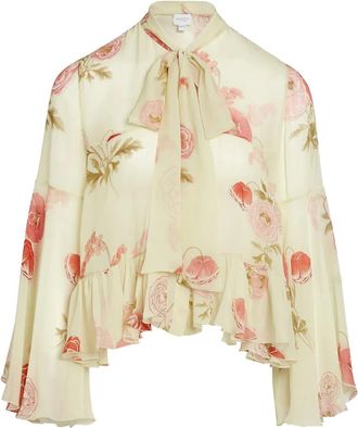 Giambattista Valli Blusa a fiori con ruches - Toni neutri