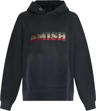 Amish Felpa con cappuccio con ricamo imperfetto - - Sweatshirts & Hoodies - Uomo - Nero - L