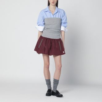 Miu Miu Mini dress with Re-Nylon skirt in amaranth