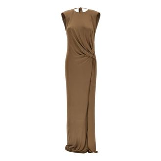Elisabetta Franchi Dames, Jurken, Beige, Maat: S Viscose