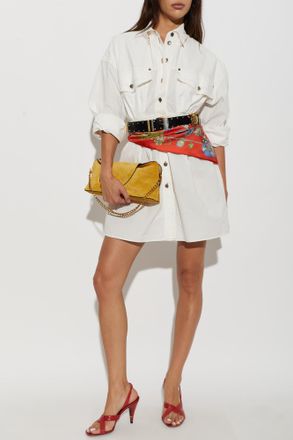 Versace Dress With Contrasting Stitching, Womens, White