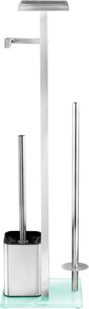WENKO Portarrollos Escobillero Ba&ntilde;o Pie Inox Debar 23364