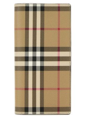 Burberry Beige Printed Canvas Wallet