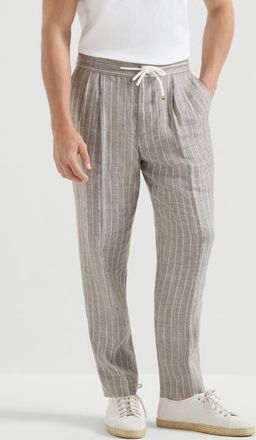 Brunello Cucinelli Twill trousers in Brown at Nordstrom, Size 52 It