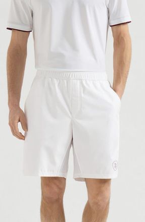 Brunello Cucinelli Nylon shorts with logo in White at Nordstrom, Size Xxx-Large