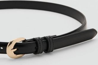 Mango Cintura sottile fibbia nero - Donna - XL - MANGO