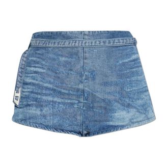 Diesel Shorts van satijn denim - Dames - Denim shorts - Blauw - W24 - Denim - Korte Broeken