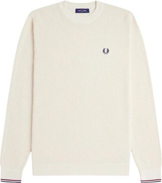 Fred Perry Round-neck Truien - Heren - Ronde hals truien - Beige - L - Truien & Vesten