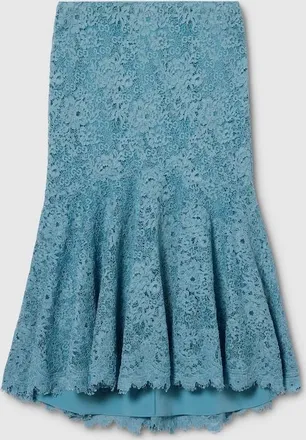 Gucci GG Flower Stretch Lace Skirt, Blue, Ready-to-wear