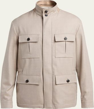 Ermenegildo Zegna Mens Wool Field Jacket