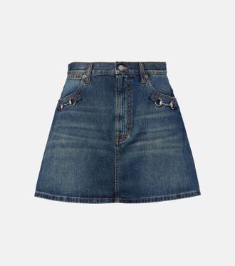 Gucci Minifalda de denim con Horsebit
